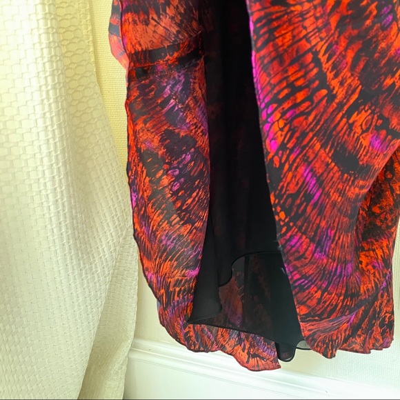 Worn once silk Carmen Marc Valvo pattern dress - Picture 9 of 9
